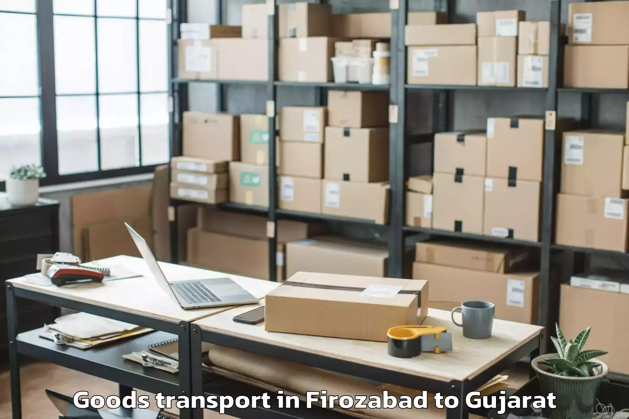 Affordable Firozabad to Visnagar Goods Transport